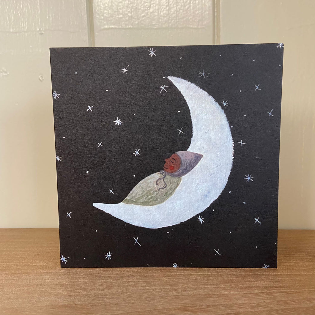 Moon Baby Greetings Card