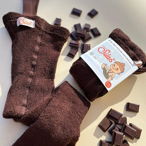 Silly Silas Teddy Warmy Footless Tights With Braces - Chocolate Brown
