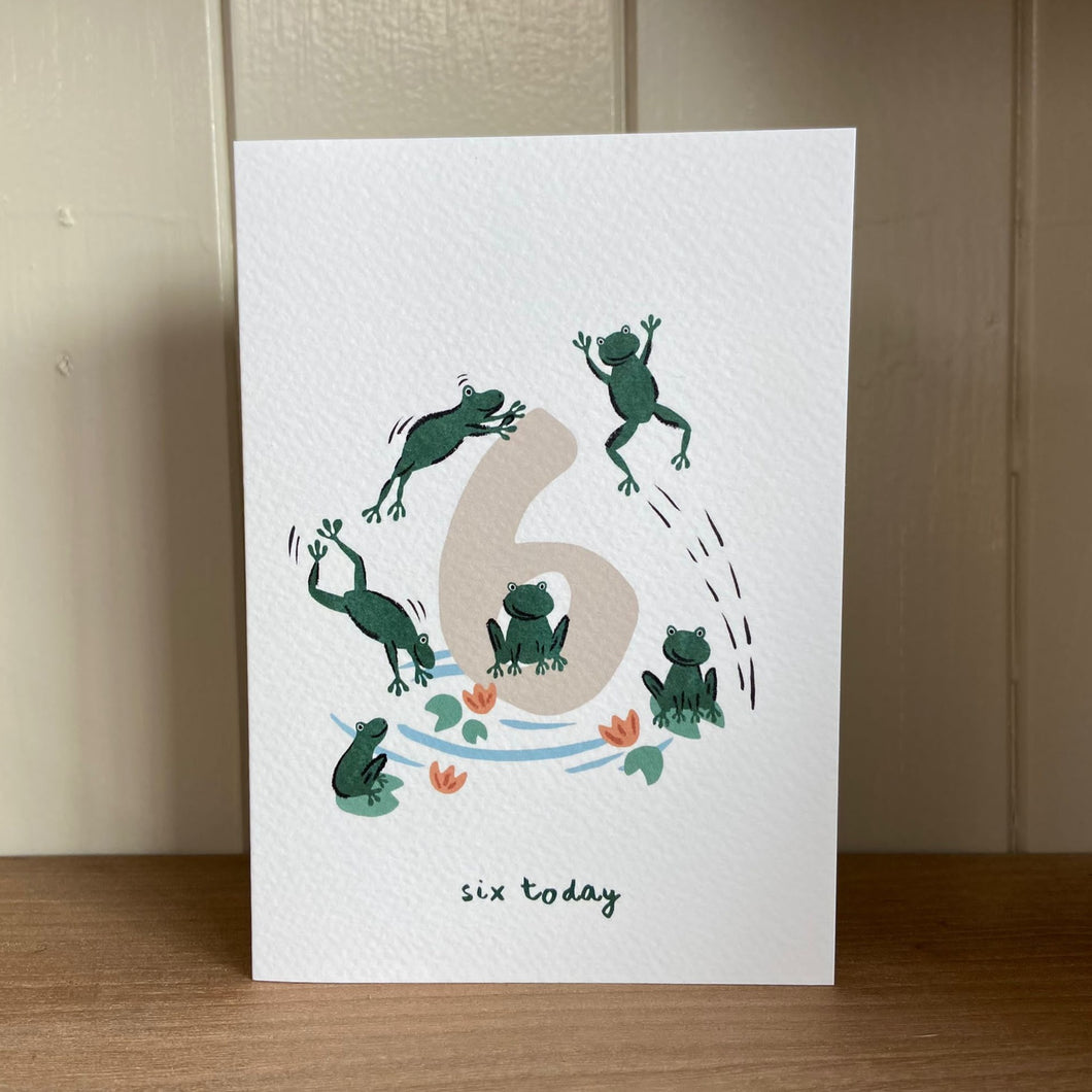 Little Em Emma Alviti Six Today Frog Birthday Card