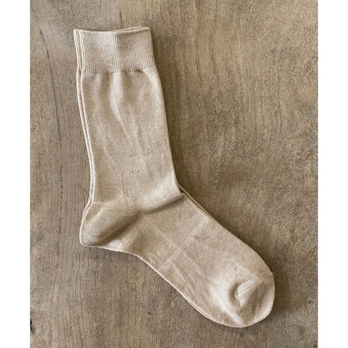 Women's Plain Stitch Basic Short Socks - Nougat