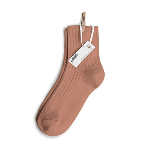 Collégien Women's Ribbed Cotton Ankle Socks - Rosewood