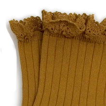 Lili Lace Trim Cotton Ankle Socks - Dijon Mustard