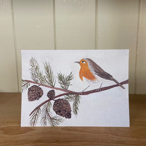 Lydia Mae Design Pine Robin Greetings Card