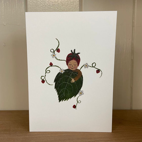 Strawberry Baby Greetings Card