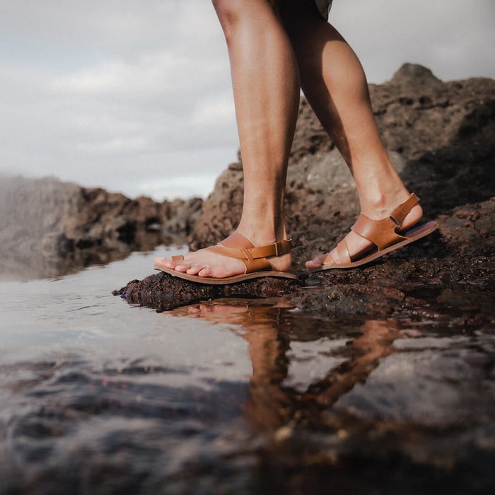 Vivobarefoot Women's Opanka Leather Sandal - Tan